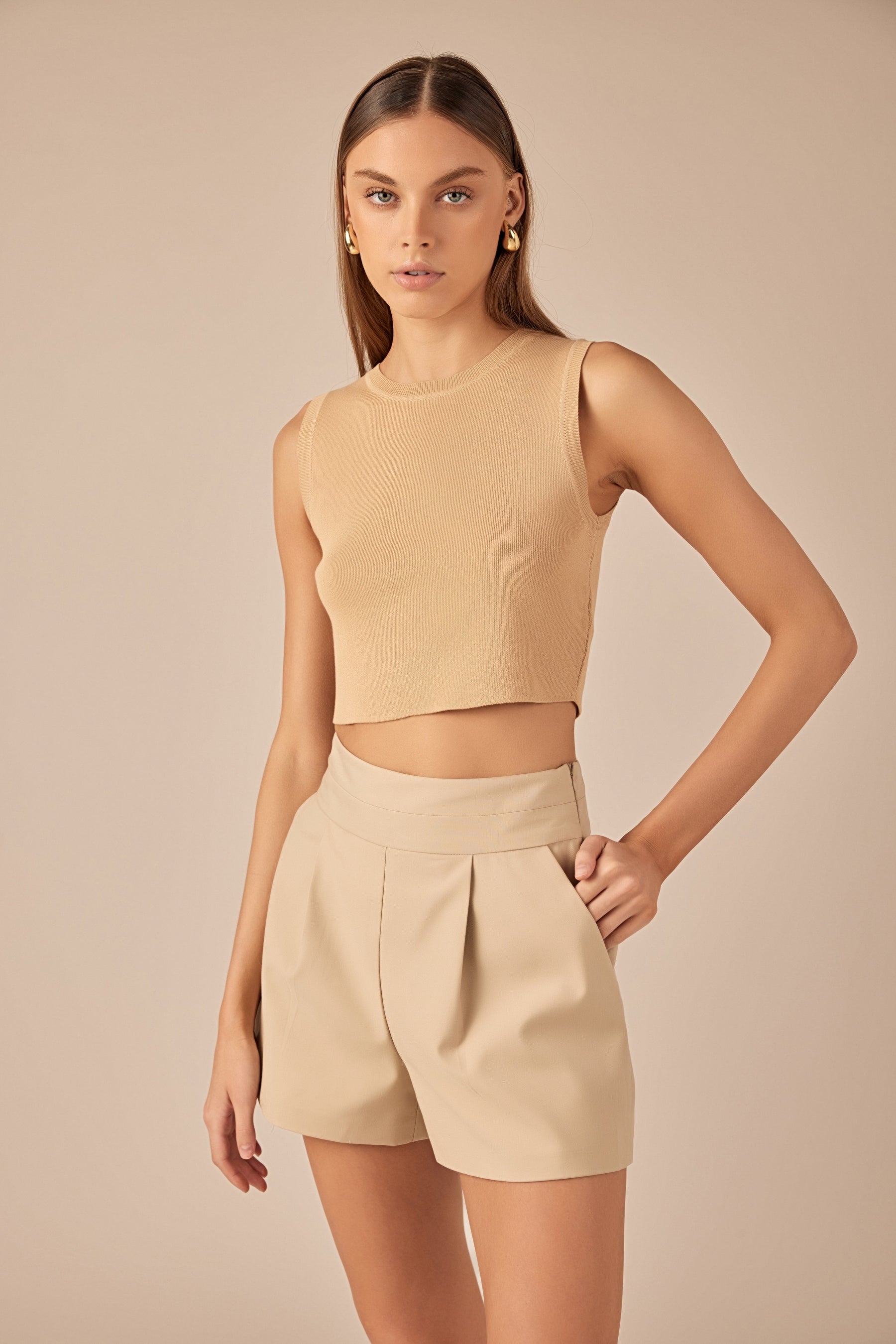 GREY LAB - Waist Band Detail Shorts - SHORTS available at Objectrare