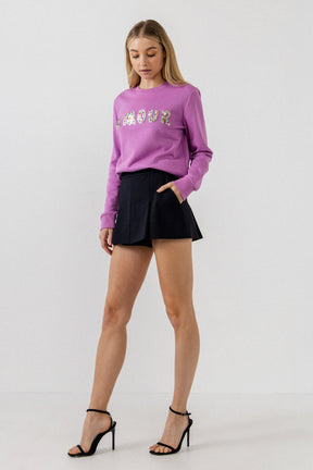 ENDLESS ROSE - Sequins & Beads Letter Sweatshirt - HOODIES & SWEATSHIRTS available at Objectrare