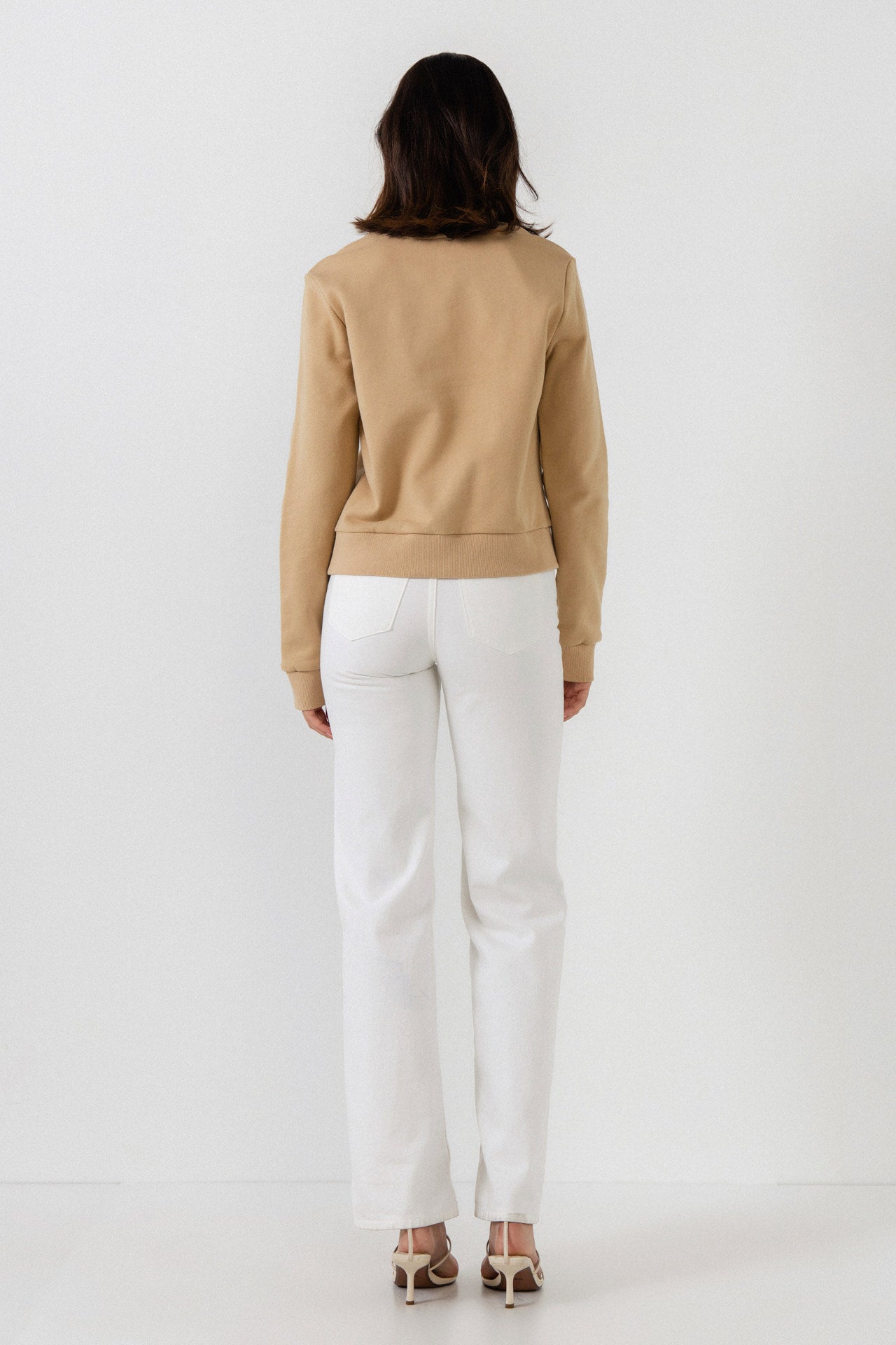 ENDLESS ROSE - Beads Lettering Patch Sweatshirt - TOPS available at Objectrare