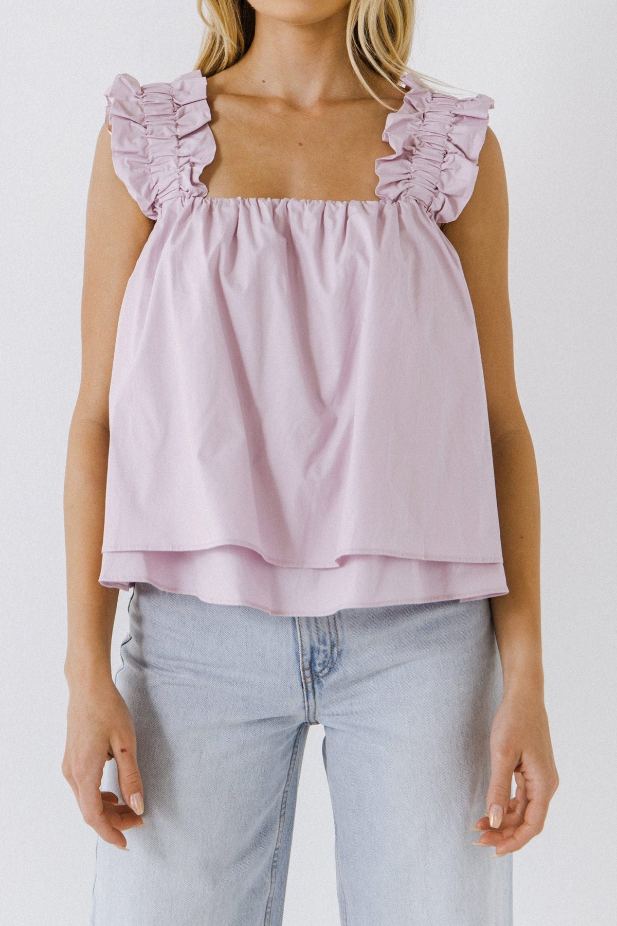 ENGLISH FACTORY - Ruffled Strap 2 Tiered Top - TOPS available at Objectrare