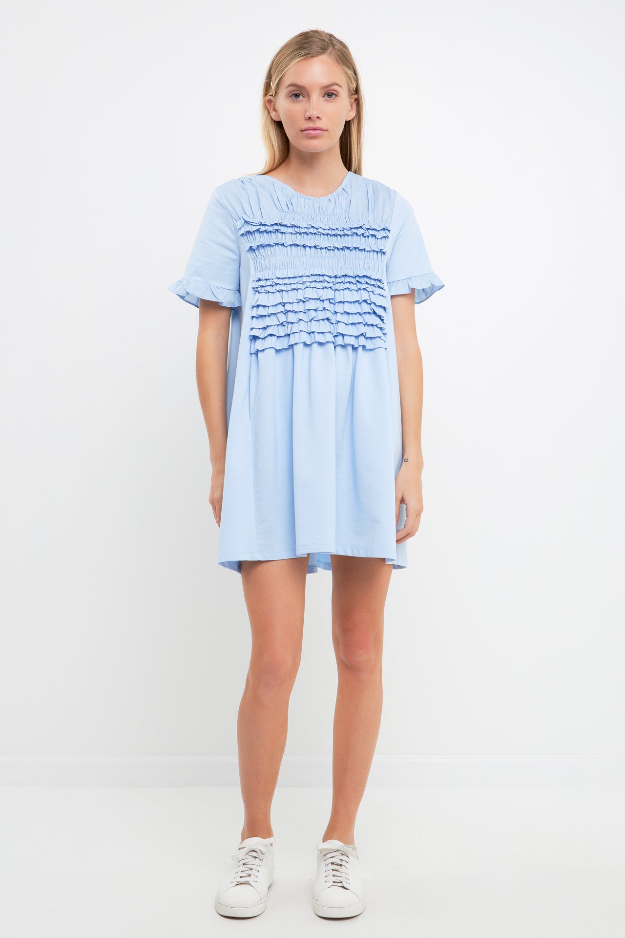 ENGLISH FACTORY - Mixed Media Ruffle Detail Dress - DRESSES available at Objectrare