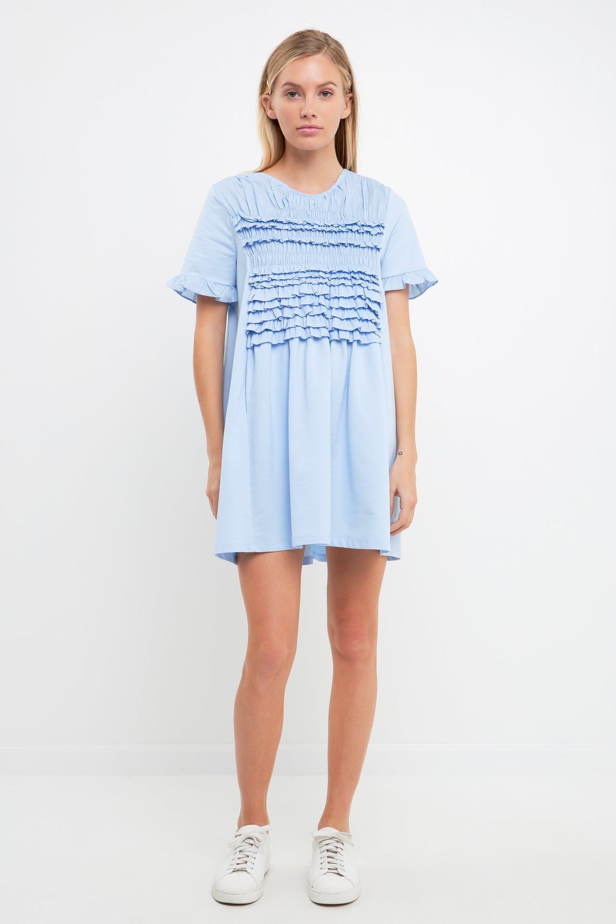 ENGLISH FACTORY - Mixed Media Ruffle Detail Dress - DRESSES available at Objectrare