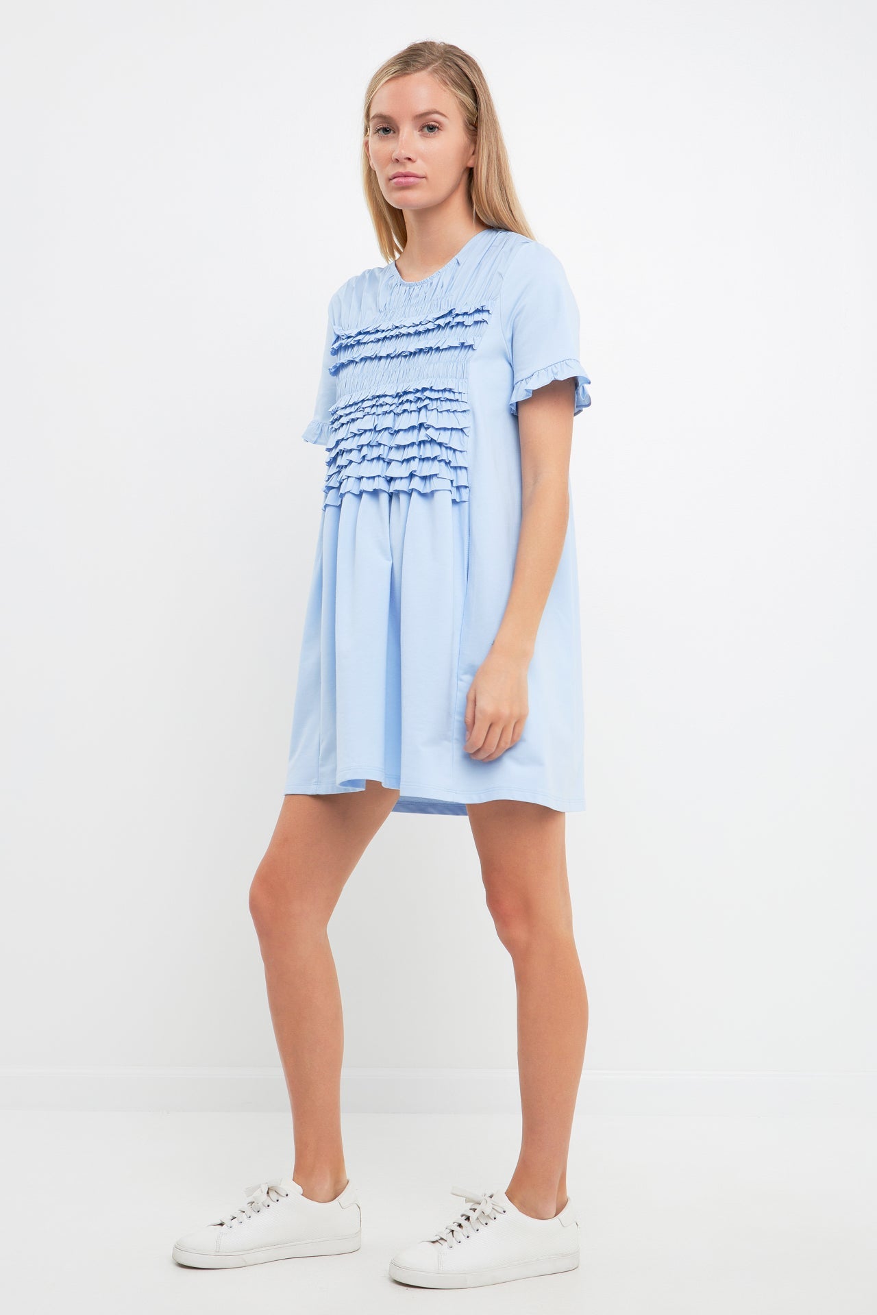 ENGLISH FACTORY - Mixed Media Ruffle Detail Dress - DRESSES available at Objectrare
