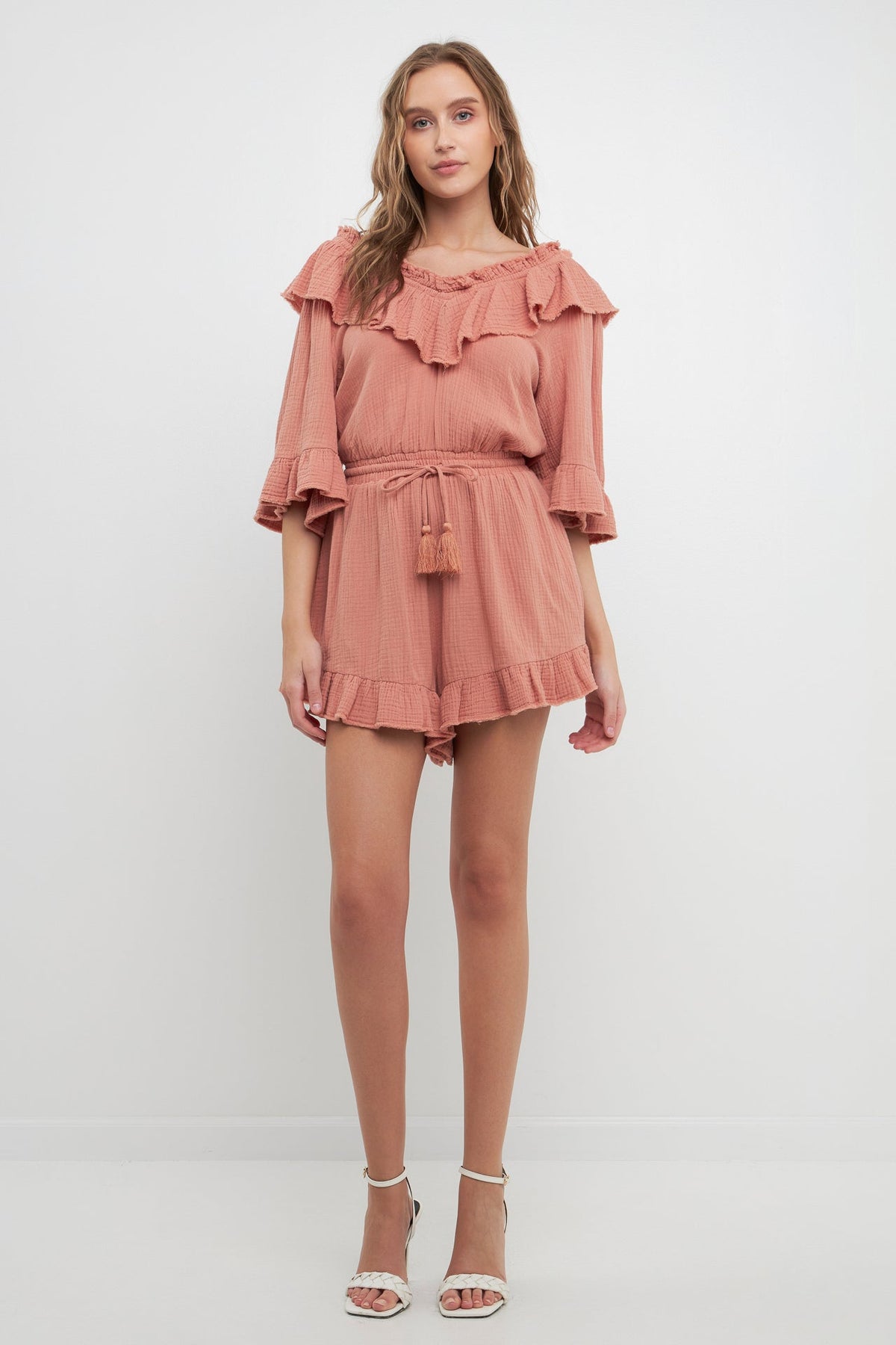 FREE THE ROSES - Free The Roses - Ruffle Detail Romper - ROMPERS available at Objectrare