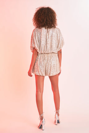 ENDLESS ROSE - Sequins Cropped Puff Top - TOPS available at Objectrare