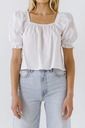 Square neckline Puff Sleeve Top