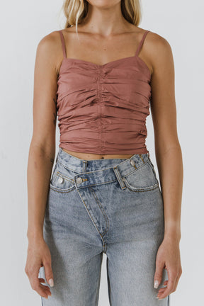 ENDLESS ROSE - Shirring Detail Tank Top - TOPS available at Objectrare