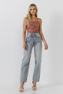 ENDLESS ROSE - Shirring Detail Tank Top - TOPS available at Objectrare