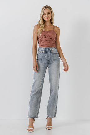 ENDLESS ROSE - Shirring Detail Tank Top - TOPS available at Objectrare