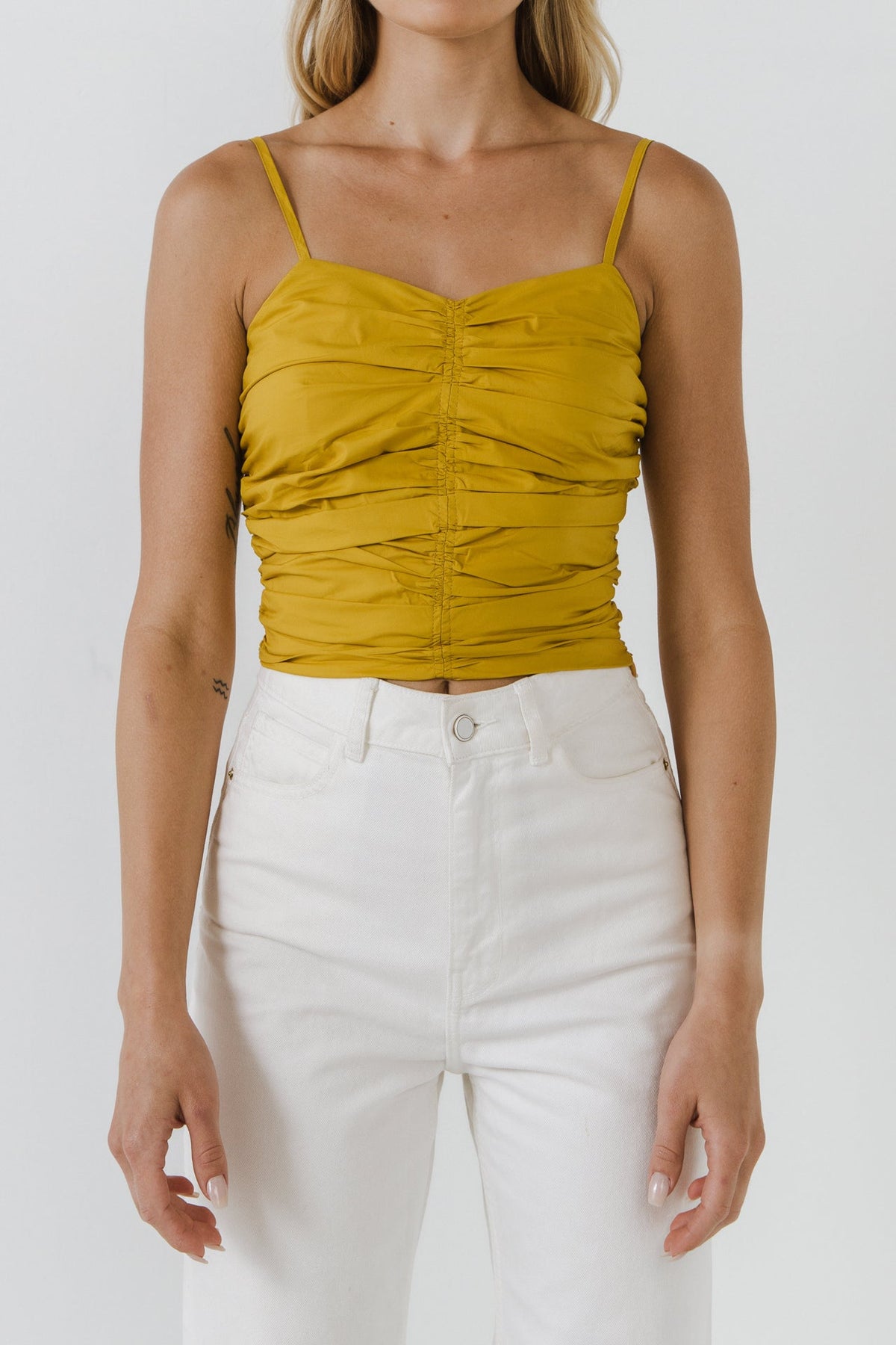 ENDLESS ROSE - Shirring Detail Tank Top - TOPS available at Objectrare