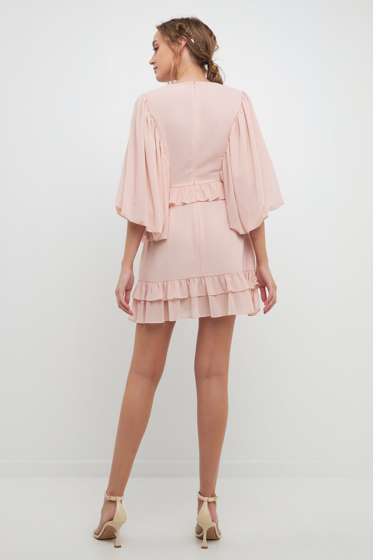 FREE THE ROSES - Free The Roses - Ruffle Detail with Puff Sleeve Mini Dress - DRESSES available at Objectrare