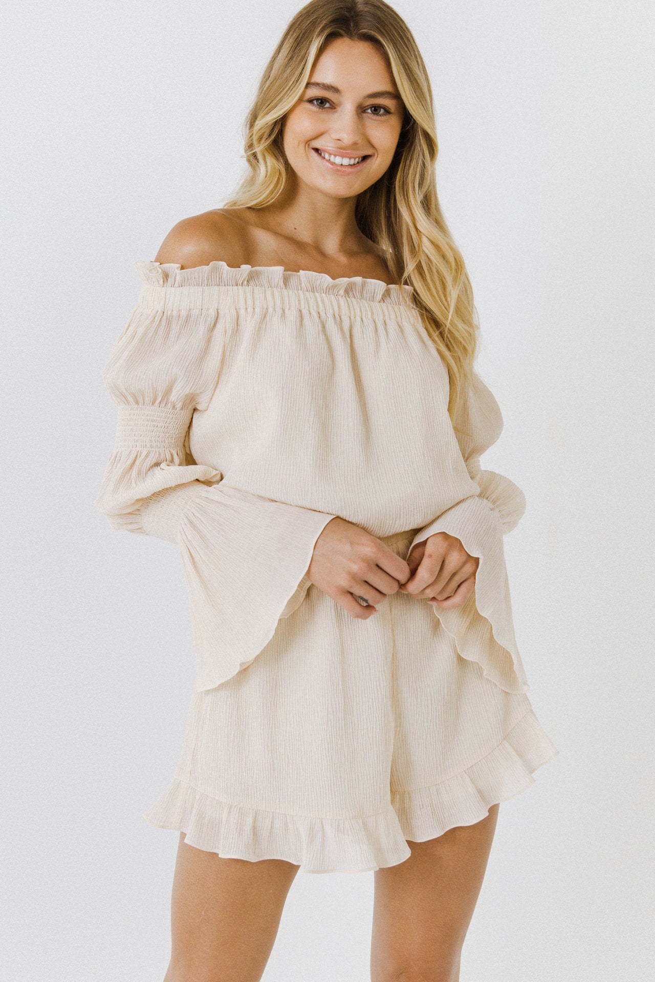 FREE THE ROSES - Pleated Smocked Romper - ROMPERS available at Objectrare