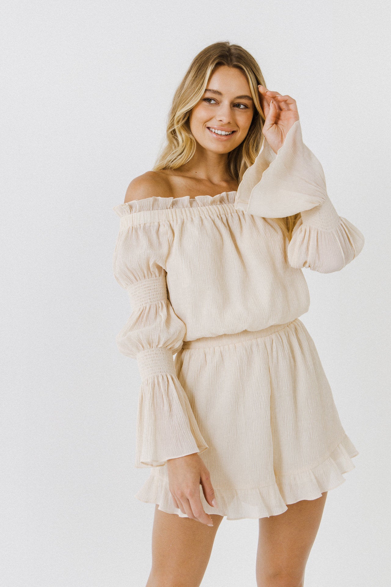 FREE THE ROSES - Pleated Smocked Romper - ROMPERS available at Objectrare