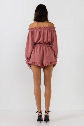 FREE THE ROSES - Off the Shoulder Romper - ROMPERS available at Objectrare