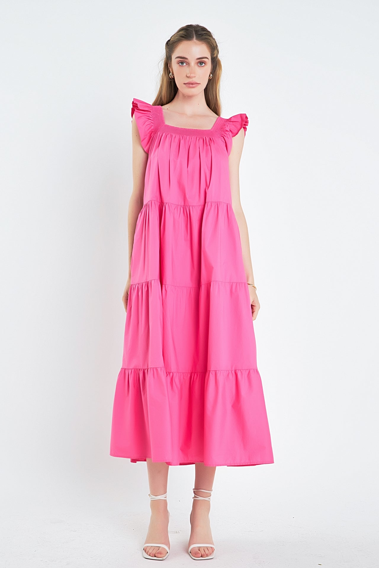 ENGLISH FACTORY - Ruffle Detail Midi Dress - DRESSES available at Objectrare