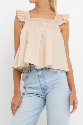 ENGLISH FACTORY - English Factory - Ruffle Detail Square Neck Top - TOPS available at Objectrare