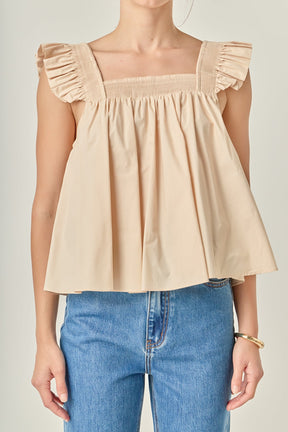 ENGLISH FACTORY - Ruffle Detail Square Neck Top - TOPS available at Objectrare