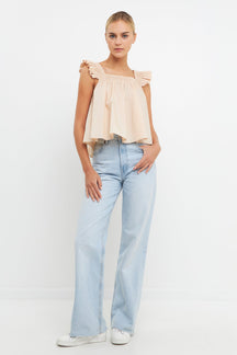 ENGLISH FACTORY - English Factory - Ruffle Detail Square Neck Top - TOPS available at Objectrare