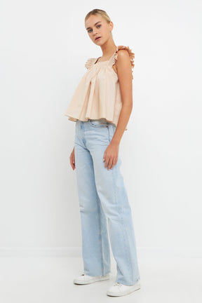 ENGLISH FACTORY - English Factory - Ruffle Detail Square Neck Top - TOPS available at Objectrare