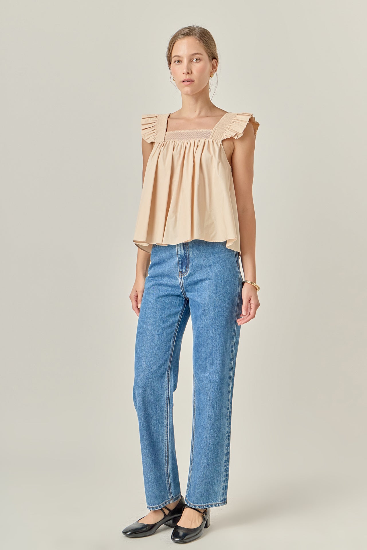 ENGLISH FACTORY - Ruffle Detail Square Neck Top - TOPS available at Objectrare