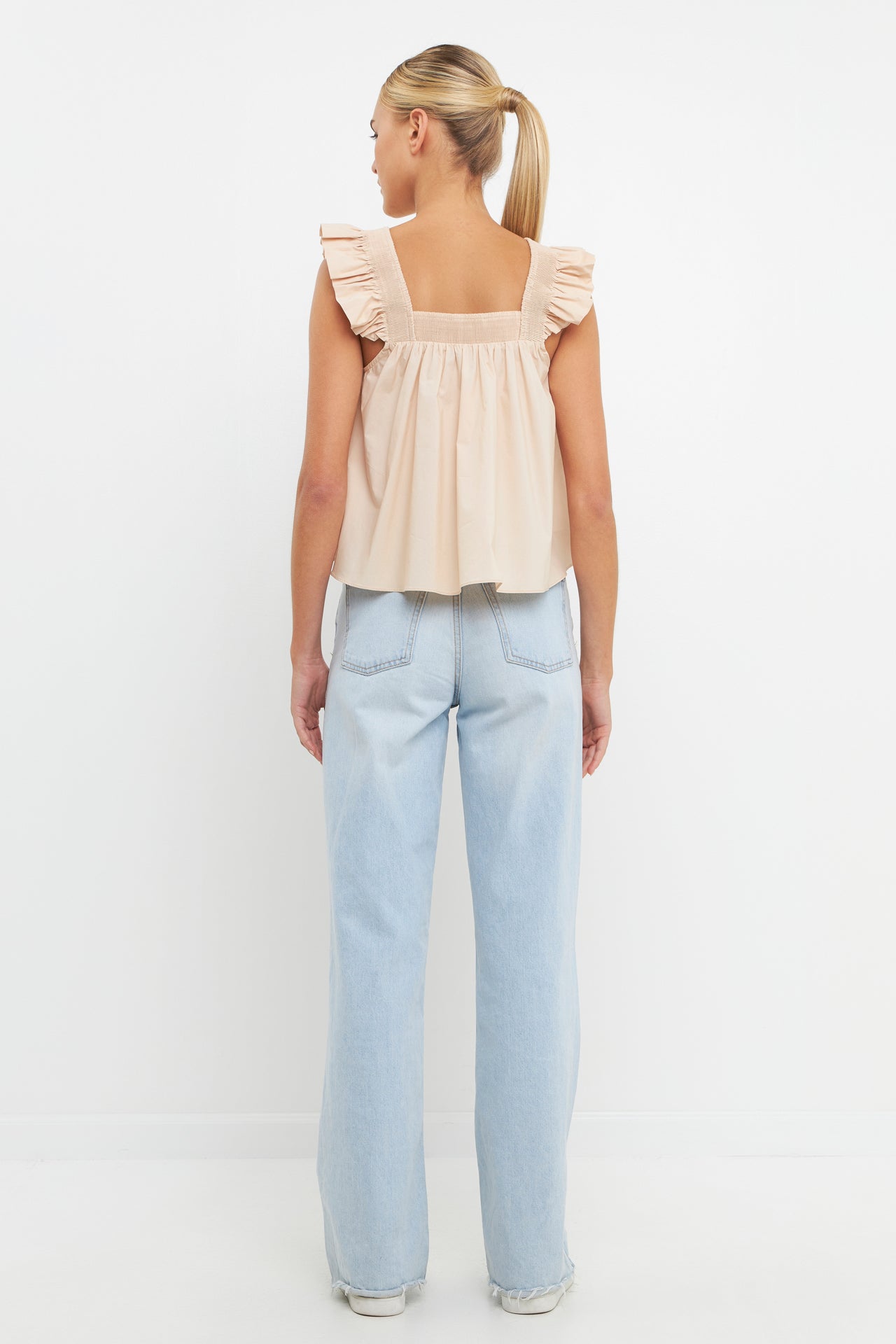 ENGLISH FACTORY - English Factory - Ruffle Detail Square Neck Top - TOPS available at Objectrare