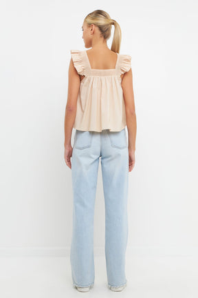 ENGLISH FACTORY - English Factory - Ruffle Detail Square Neck Top - TOPS available at Objectrare