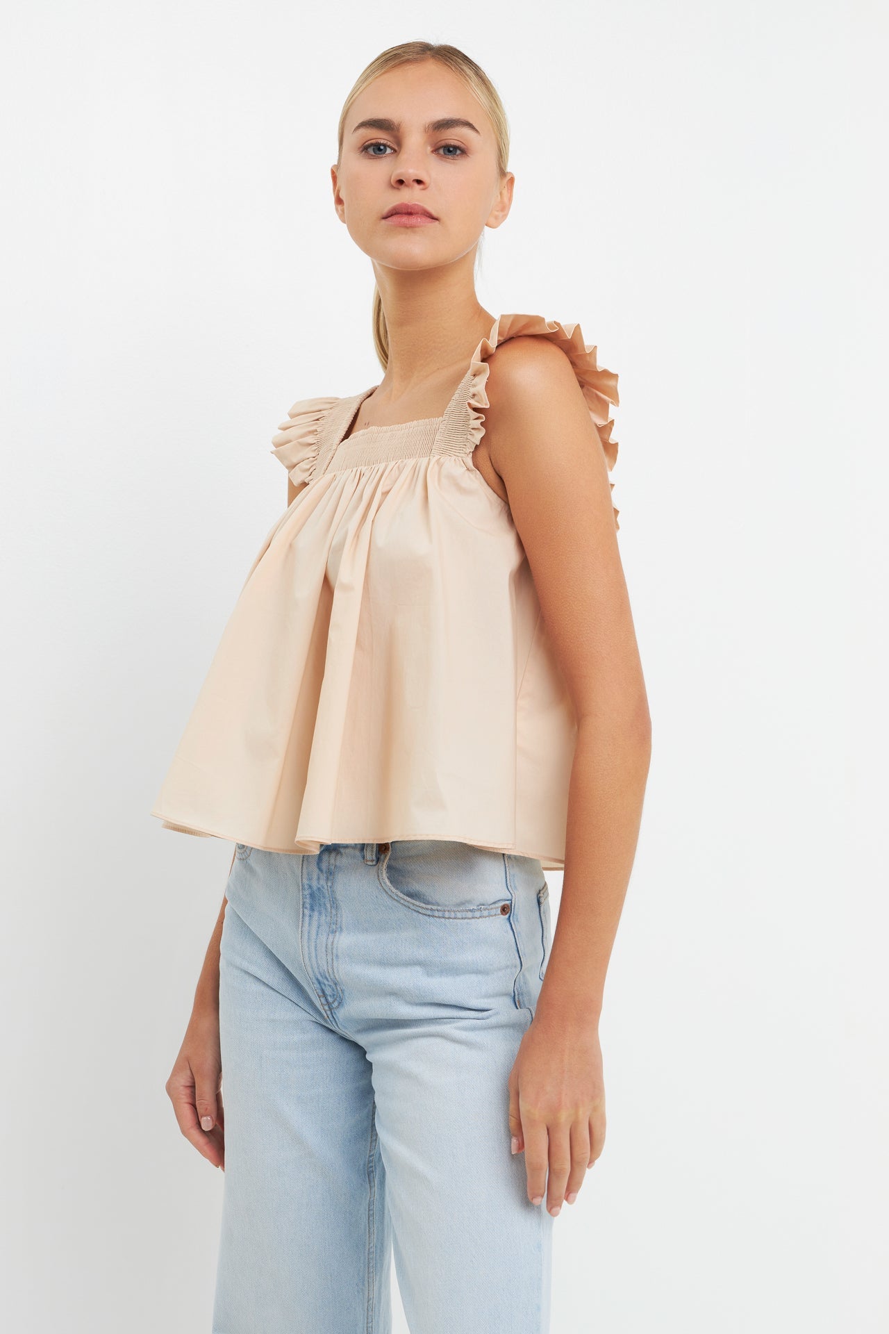 ENGLISH FACTORY - English Factory - Ruffle Detail Square Neck Top - TOPS available at Objectrare