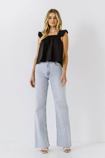 ENGLISH FACTORY - Ruffle Detail Top - TOPS available at Objectrare