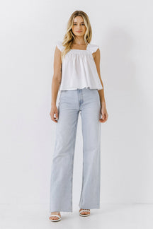 ENGLISH FACTORY - Ruffle Detail Top - TOPS available at Objectrare