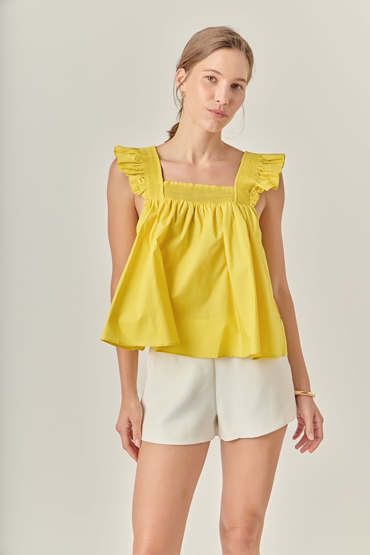ENGLISH FACTORY - Ruffle Detail Square Neck Top - TOPS available at Objectrare