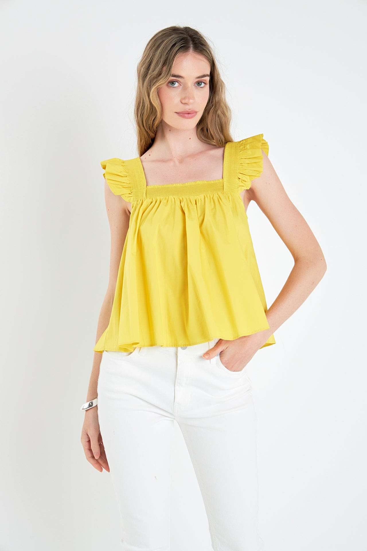 ENGLISH FACTORY - English Factory - Ruffle Detail Square Neck Top - TOPS available at Objectrare