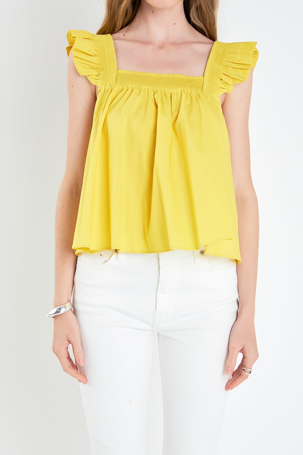 ENGLISH FACTORY - English Factory - Ruffle Detail Square Neck Top - TOPS available at Objectrare