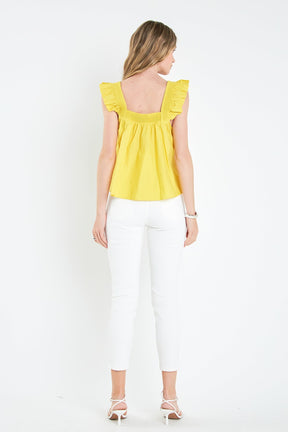 ENGLISH FACTORY - English Factory - Ruffle Detail Square Neck Top - TOPS available at Objectrare