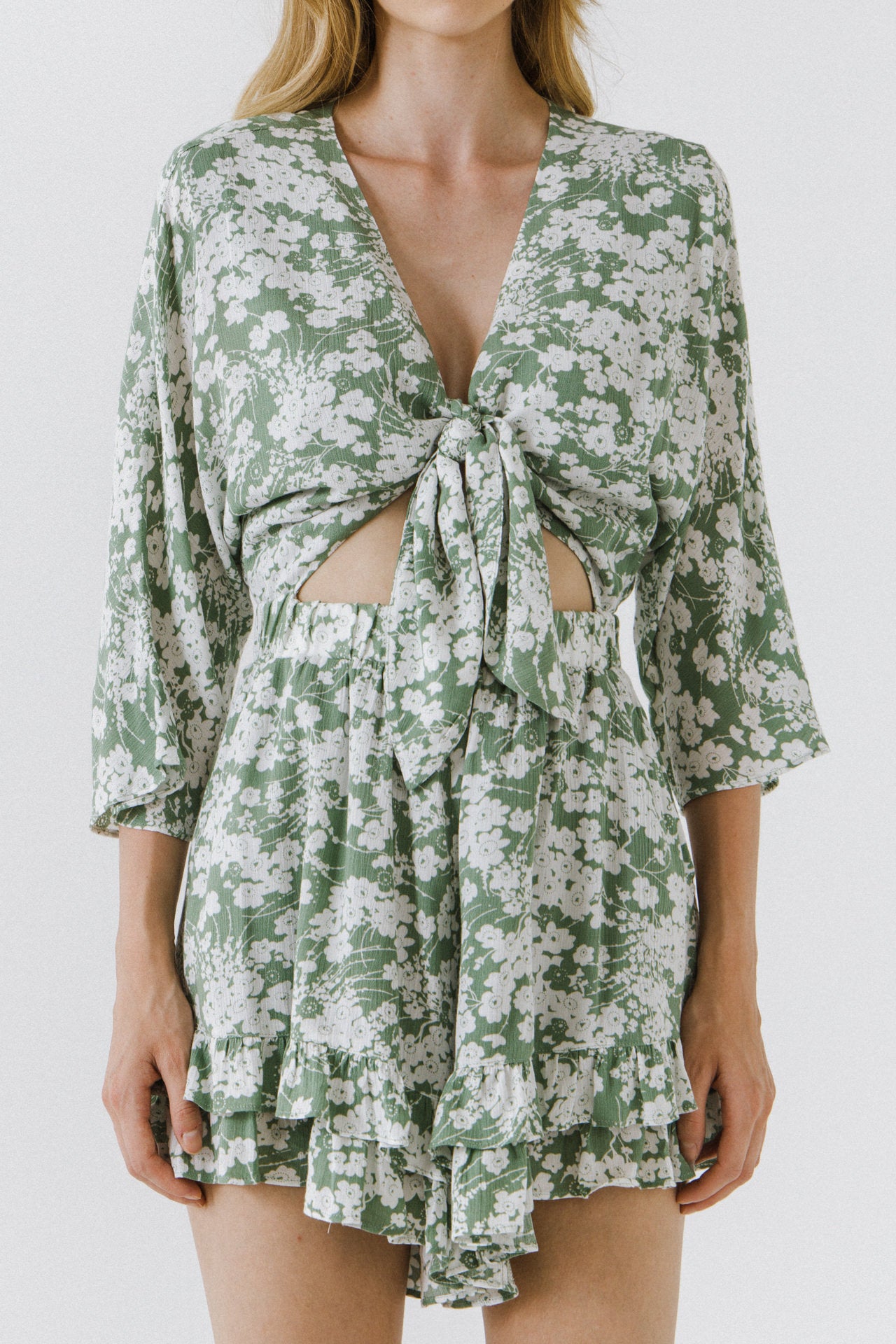 Printed Tie Romper
