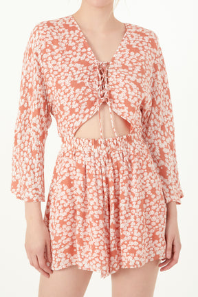 FREE THE ROSES - Front Spaghetti Romper - ROMPERS available at Objectrare