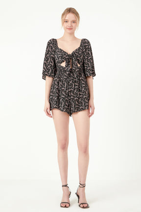 FREE THE ROSES - Free The Roses - Floral Tied Detail Romper - ROMPERS available at Objectrare