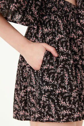 FREE THE ROSES - Free The Roses - Floral Tied Detail Romper - ROMPERS available at Objectrare