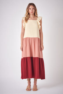 FREE THE ROSES - Color Block Midi Dress - DRESSES available at Objectrare