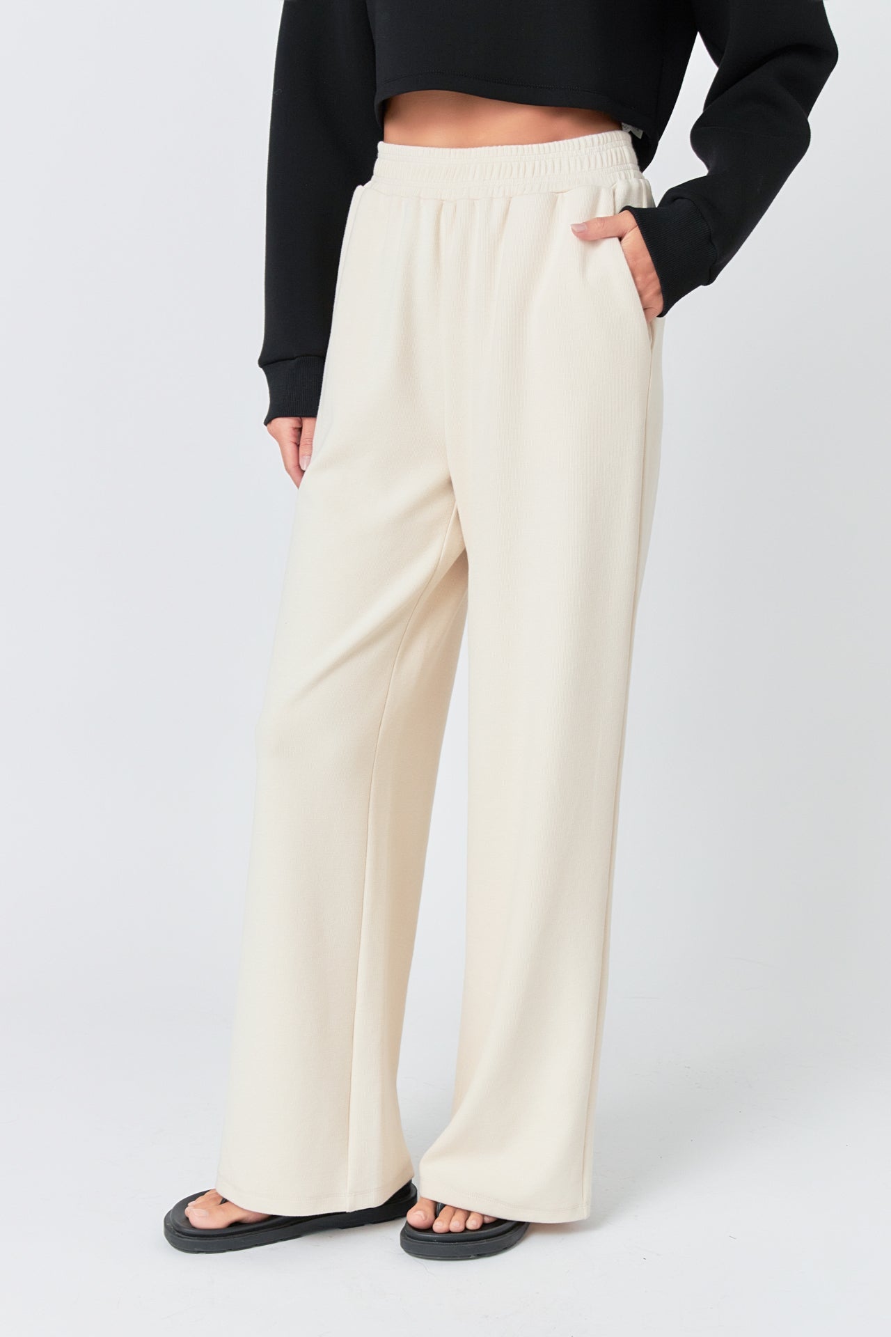 GREY LAB - Wide Knit Pants - PANTS available at Objectrare