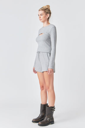 GREY LAB - Loungewear Knit Shorts - SHORTS available at Objectrare