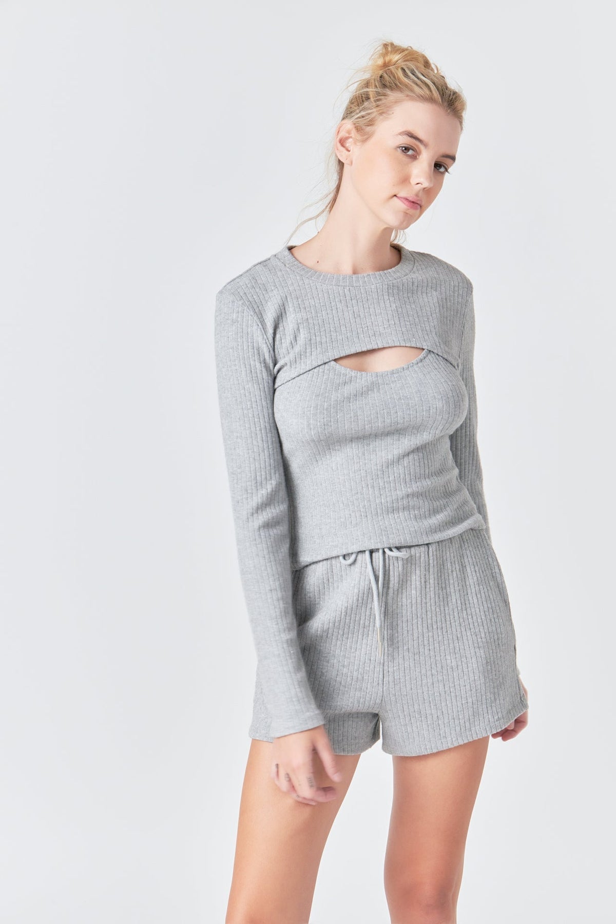 GREY LAB - Loungewear Knit Shorts - SHORTS available at Objectrare