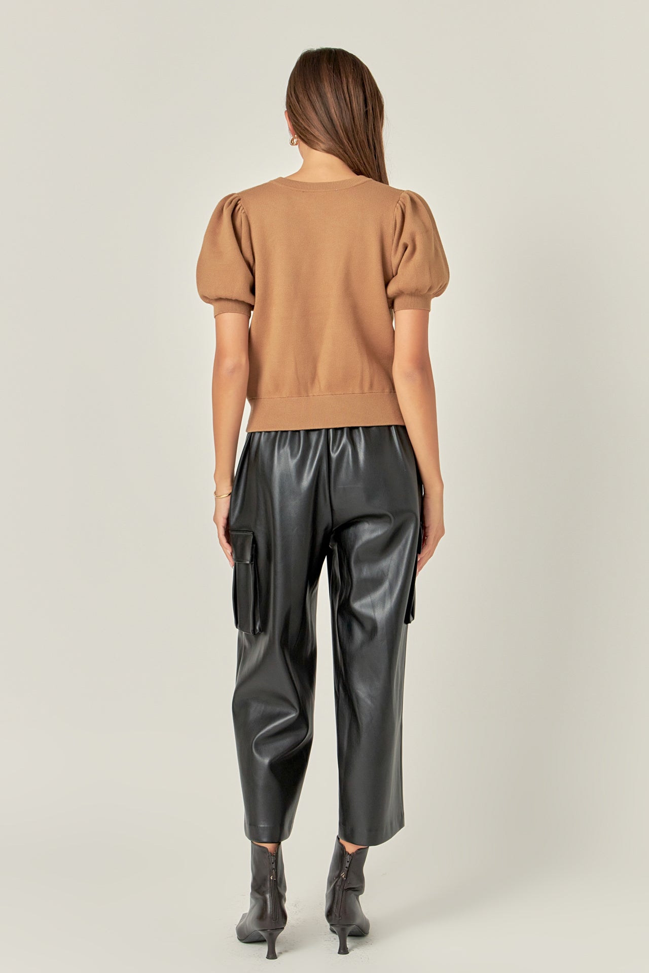 ENGLISH FACTORY - Short Puff Sleeve Knit Top - SWEATERS & KNITS available at Objectrare