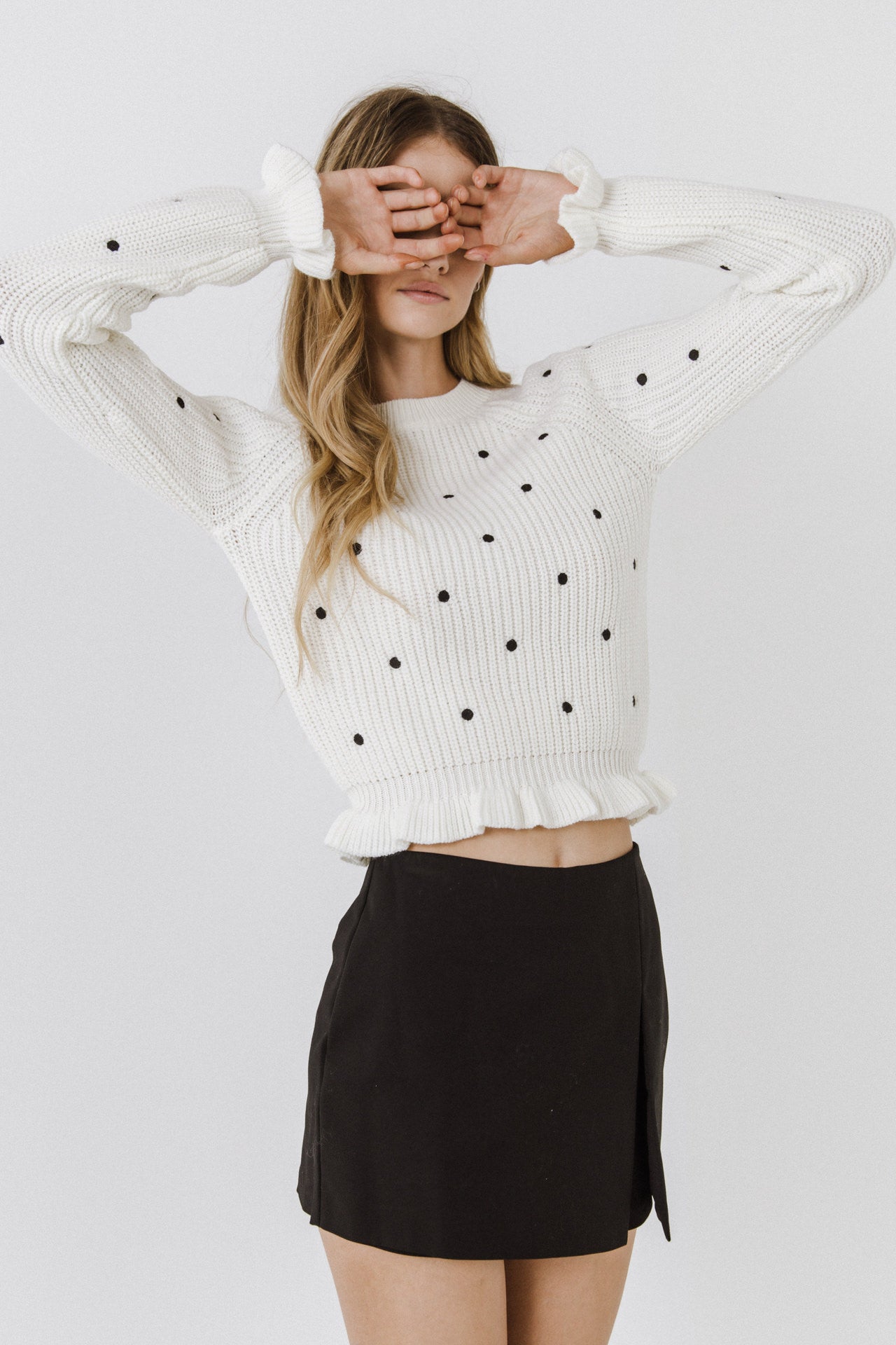 ENGLISH FACTORY - Dot Embroidery Sweater - SWEATERS & KNITS available at Objectrare