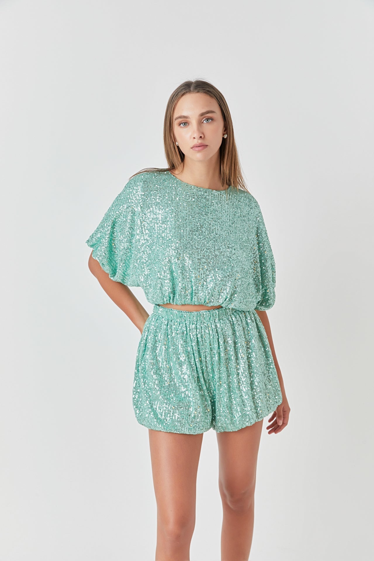 ENDLESS ROSE - Endless Rose - Sequins Blouson Shorts - SHORTS available at Objectrare