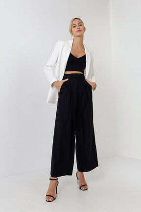 ENDLESS ROSE - Endless Rose - Pleated Detail Wide Pants - PANTS available at Objectrare