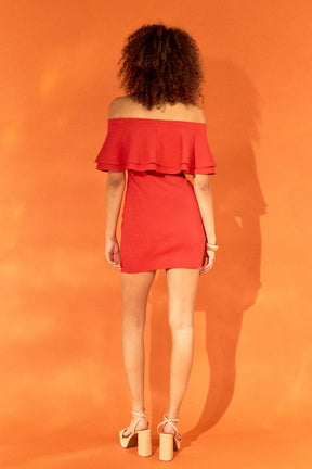 ENDLESS ROSE - Off The Shoulder Mini Dress - DRESSES available at Objectrare