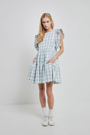 ENGLISH FACTORY - English Factory - Gingham Mini Dress - DRESSES available at Objectrare