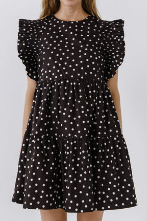 ENGLISH FACTORY - Dot Print Mini Dress - DRESSES available at Objectrare