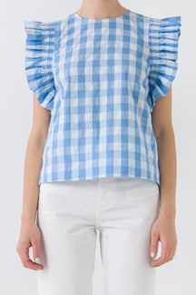 Gingham Ruffled Top