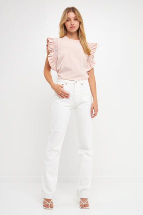 ENGLISH FACTORY - English Factory - Striped Ruffled Top - TOPS available at Objectrare